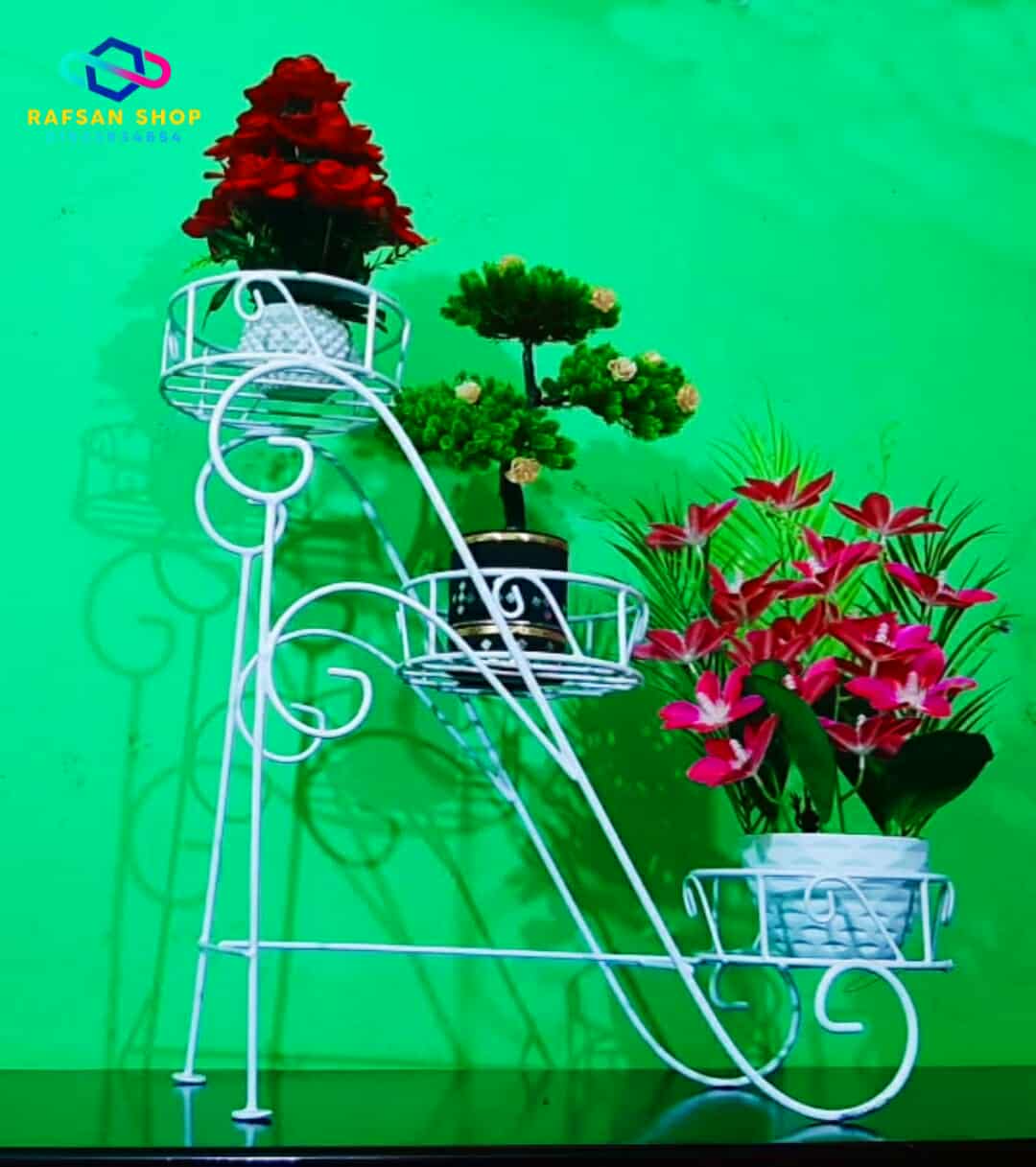 সিড়ি টপ স্যান্ড ! Metal Flower Stand 3-layer Display Shelf Modern Metal Flower Stand