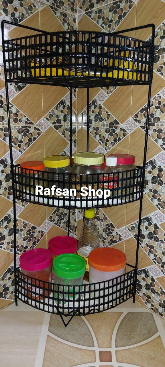 Big Size Corner Shelf-3 Layer ! কর্নার র্যাখ – স্টাইলিশ ও টেকসই !
