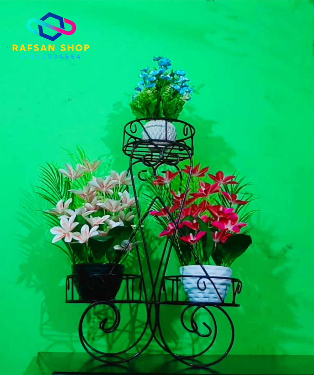 লাভ টপ স্যান্ড ! Metal Flower Stand 3-layer Display Shelf Modern Metal Flower Stand