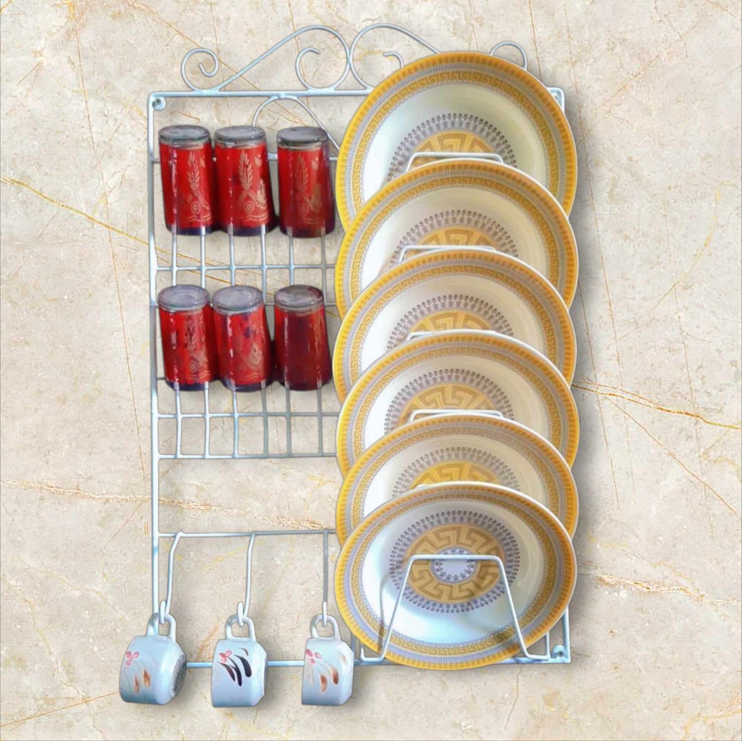 Wall Hanging Kitchen Dish Rack – প্লেট, গ্লাস  ও কাপ  রাখার জন্য পারফেক্ট